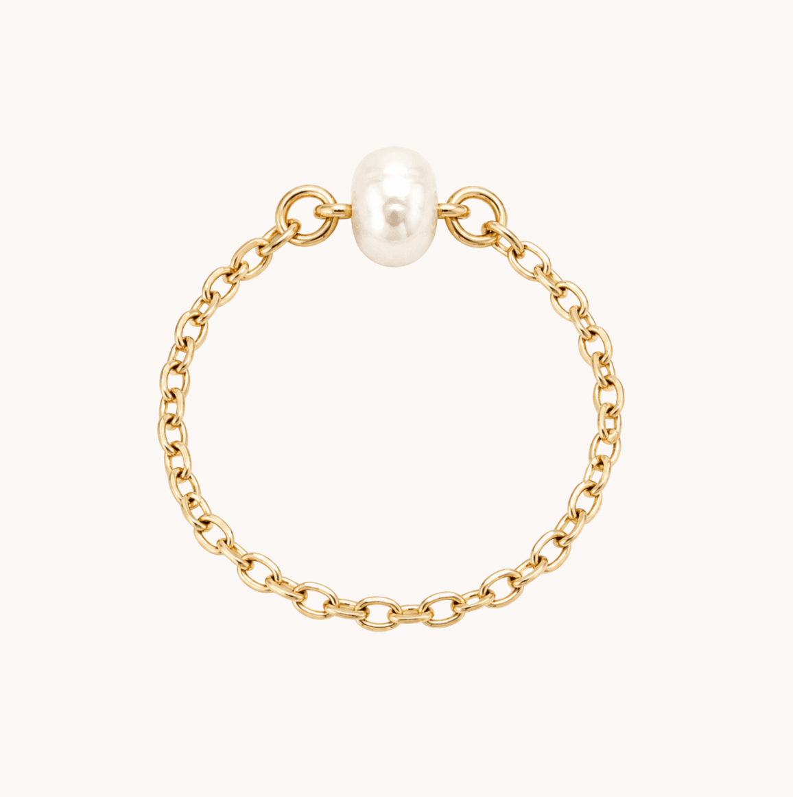 Bague chaine perles d'eau douce