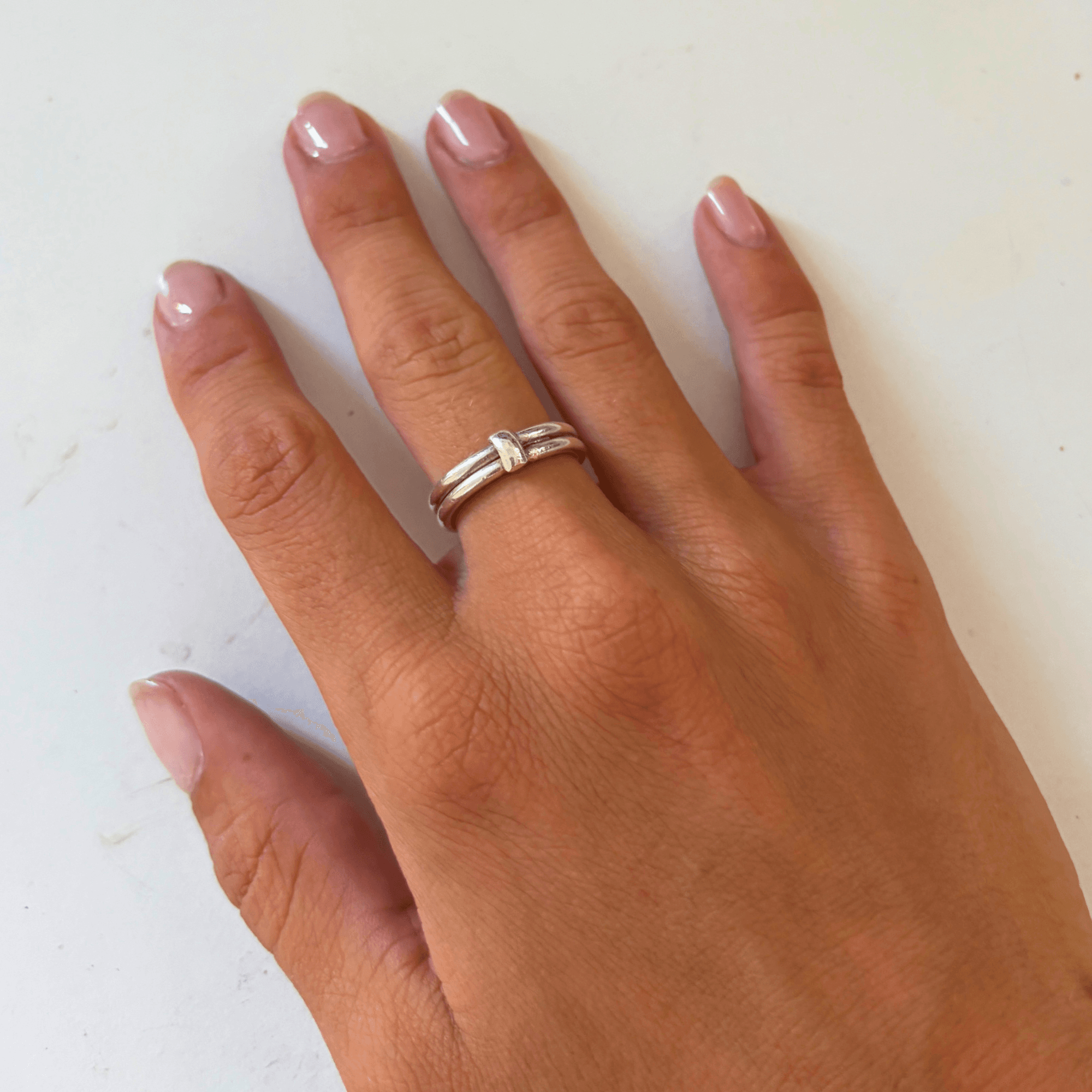 Bague double argent - vue 2