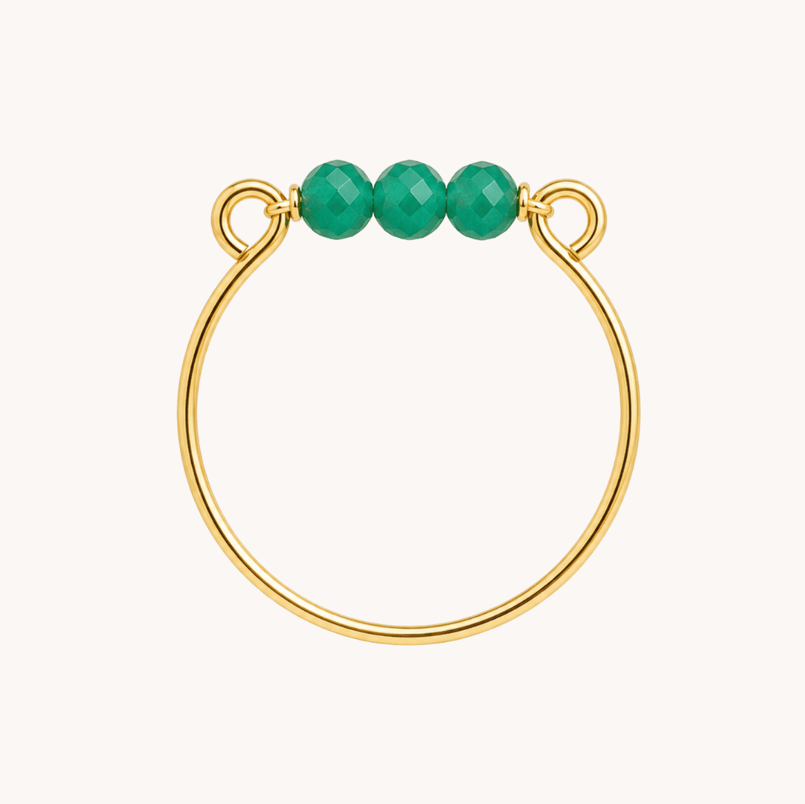Bague perles vertes