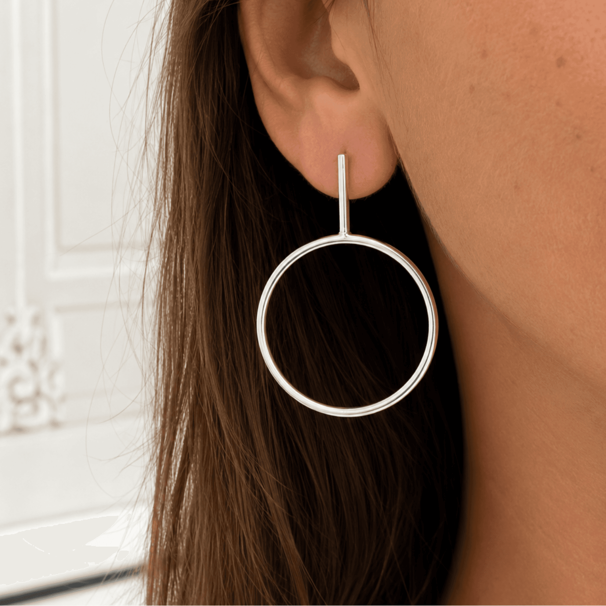 Boucles d'oreilles cercle argent - vue 2