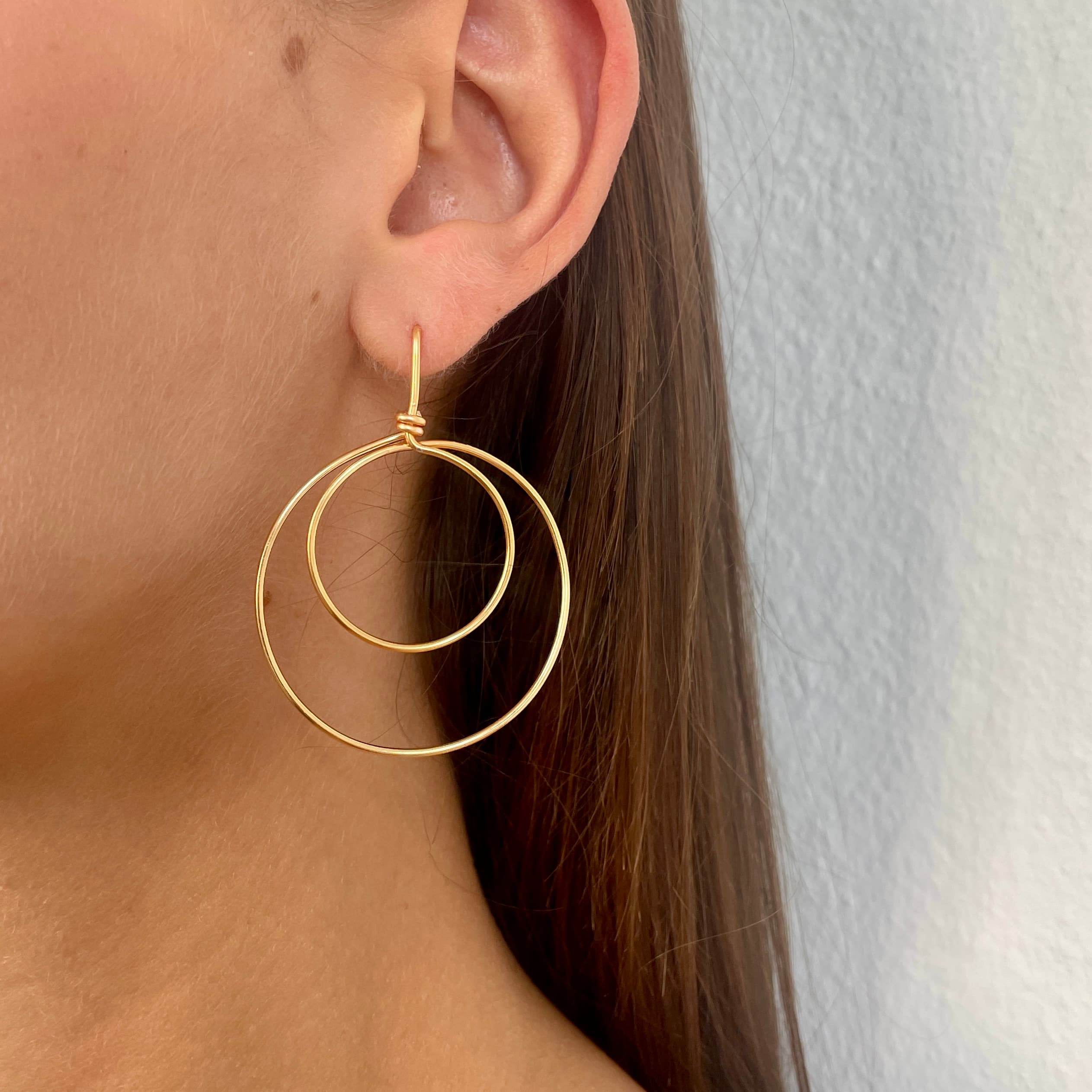 Boucles d'oreilles doubles anneaux  - vue 2