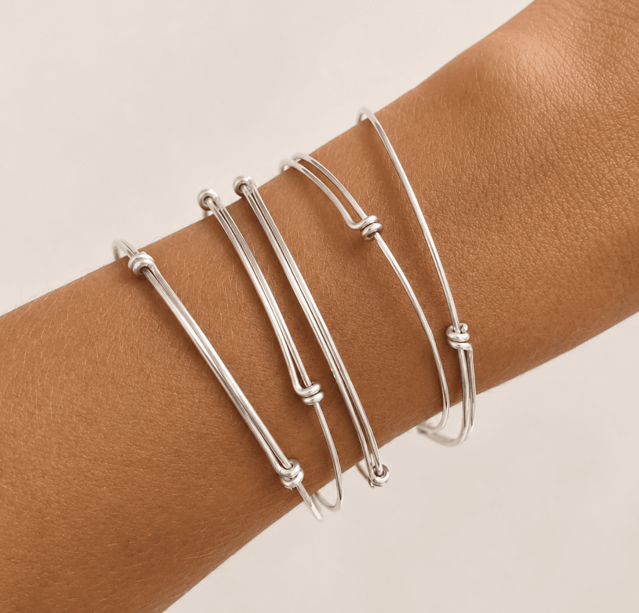 Jonc réglable argent - vue 2