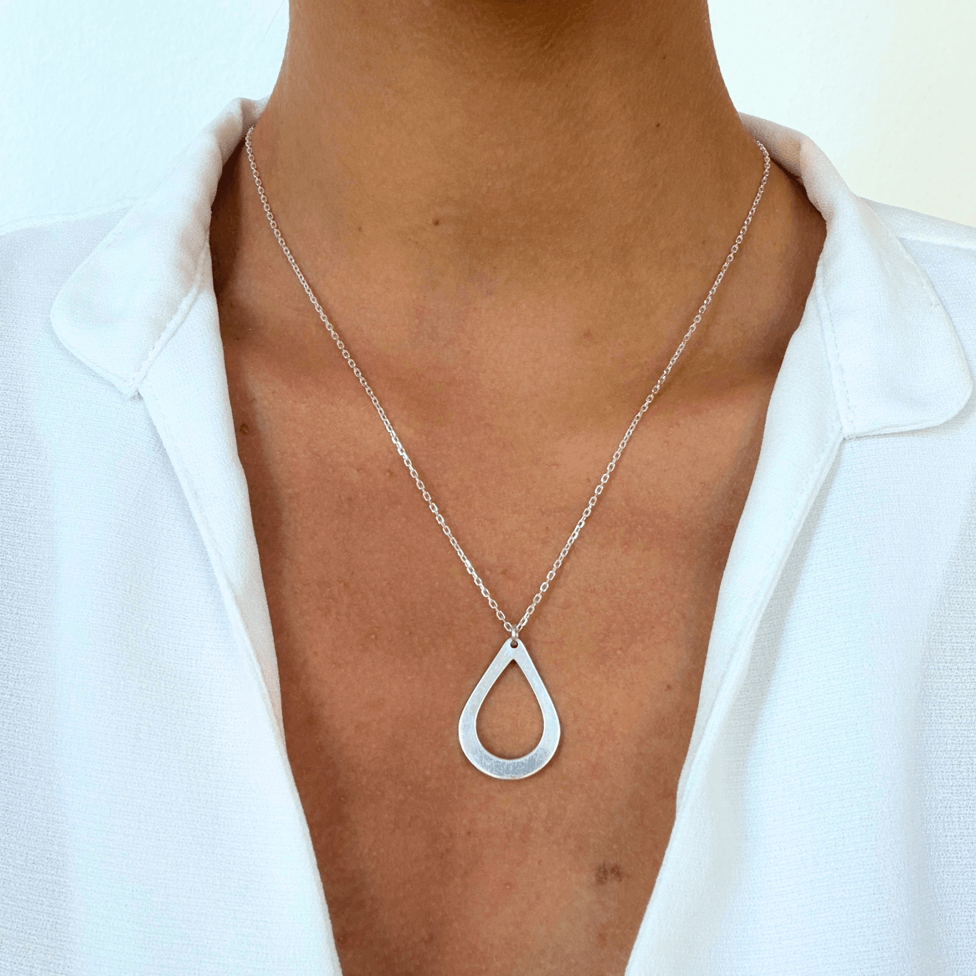 Collier goutte argent - vue 2