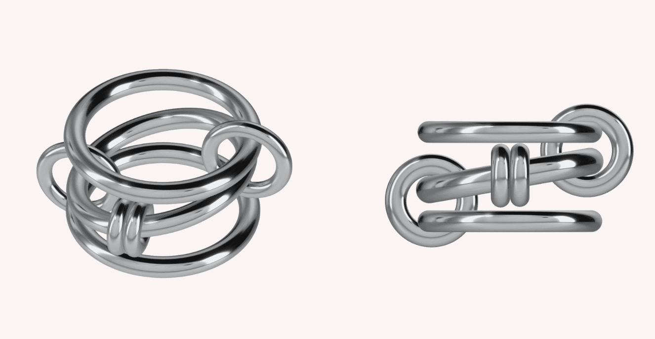 Modélisation 3D de la bague Triple anneaux
